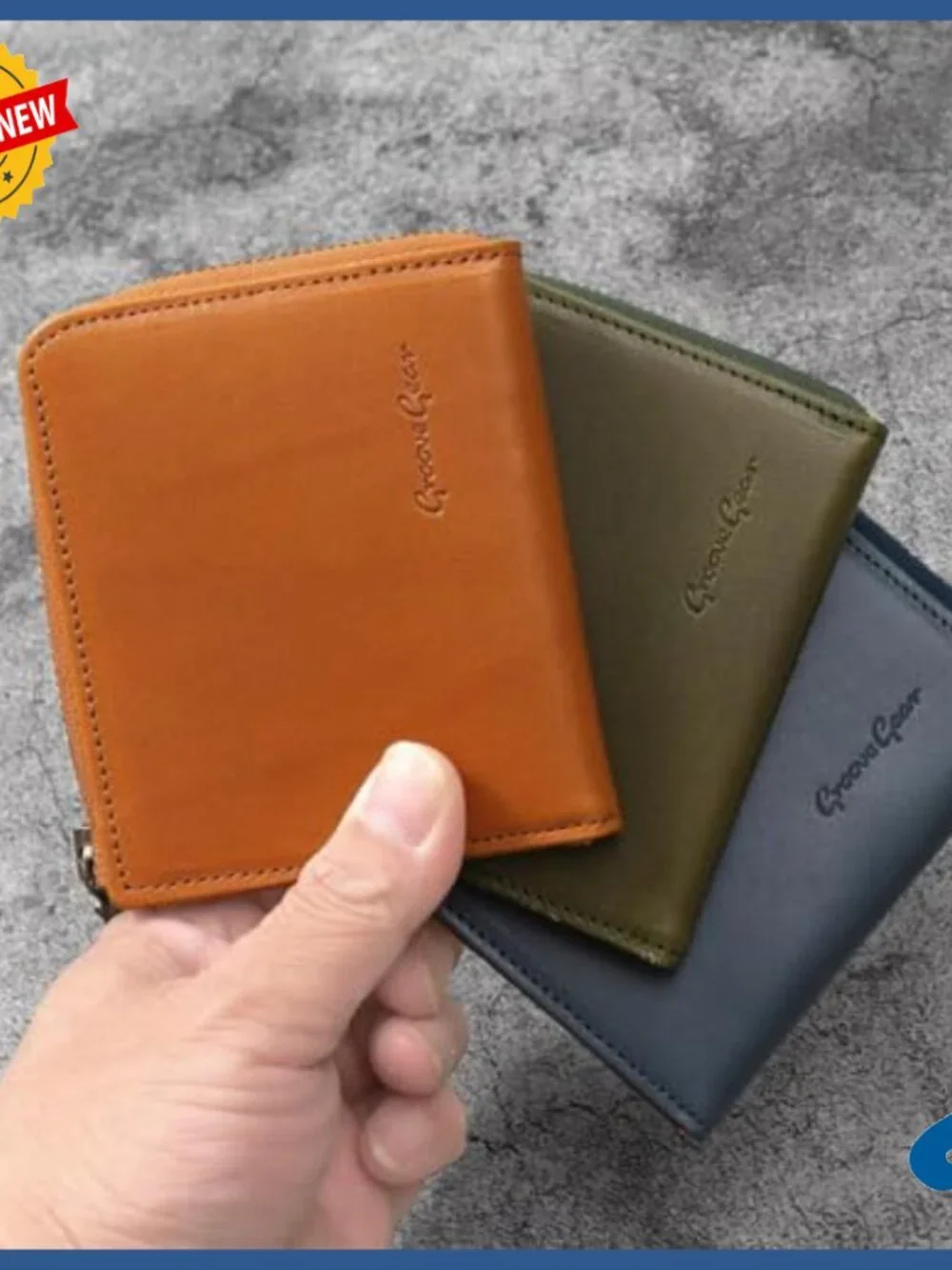 Slim Leather Mini Wallet, L-Shaped Zipper, Compact Card Case & Coin Purse